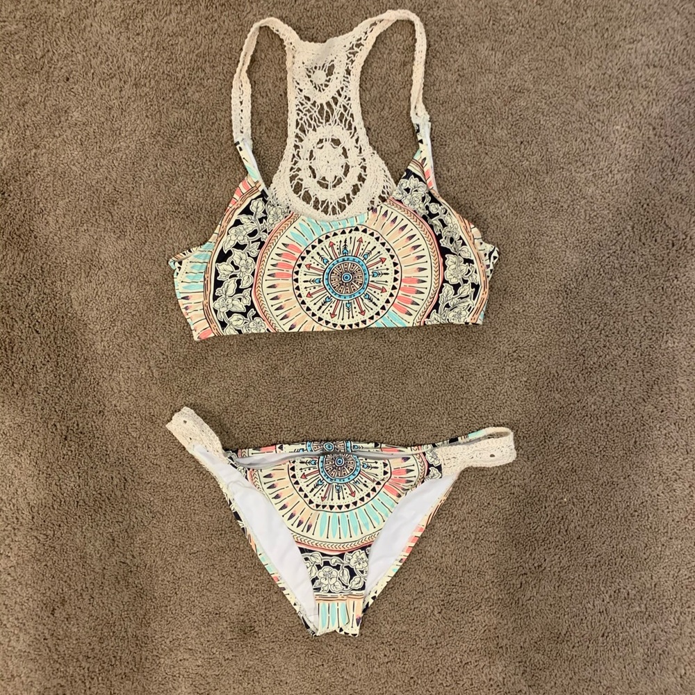 Beautiful bathing suit with crochet back